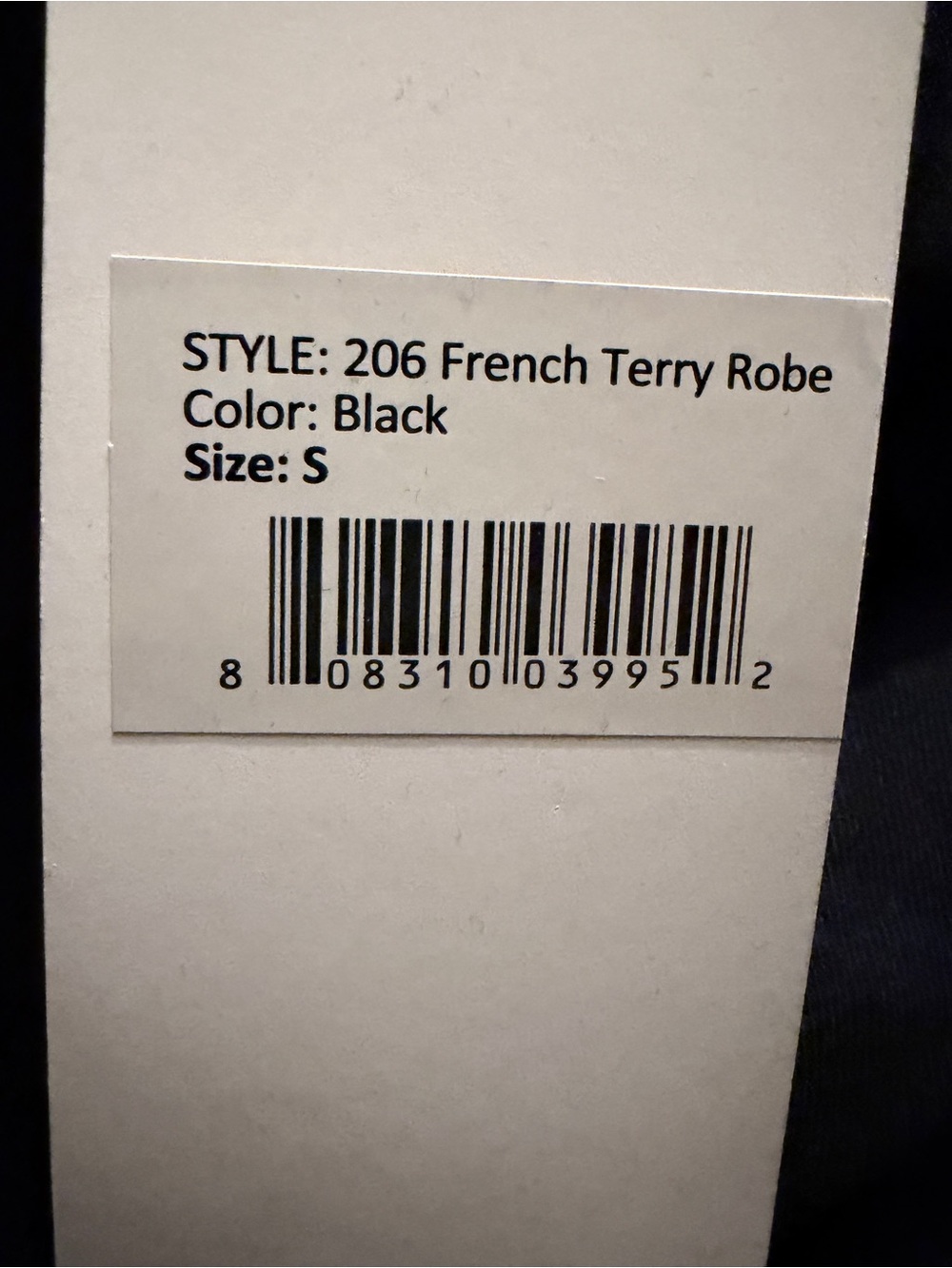 NWT Bamford Black French Terry Hooded Bathrobe Belted Lounge Robe Womens Size S - Picture 6 of 8